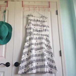 Black and white music note dress